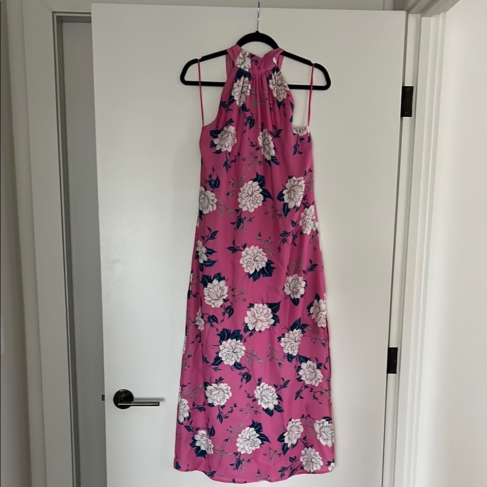 Floral Pink Halter Dress